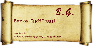 Barka Gyöngyi névjegykártya